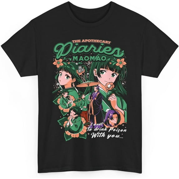 Anime Apothecary Diaries Maomao Cute Shy Anime Girl Waifu T-Shirt Jinshi Tee M-8