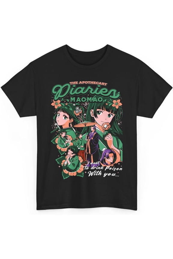 Anime Apothecary Diaries Maomao Cute Shy Anime Girl Waifu T-Shirt Jinshi Tee M-8