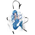 thumbnail image 1 of Anime Apron Manga Cartoon Style Character of a Pisces Girl Horoscope Zodiac Themed Avatar, Unisex Kitchen Bib Apron with Adjustable Neck for Cooking Baking Gardening, Blue and White, by Ambesonne, 1 of 3