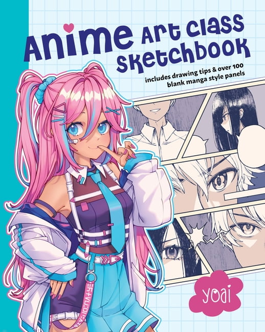 Anime Art Class Sketchbook Includes Drawing Tips and Over 100 Blank Manga Style Panels