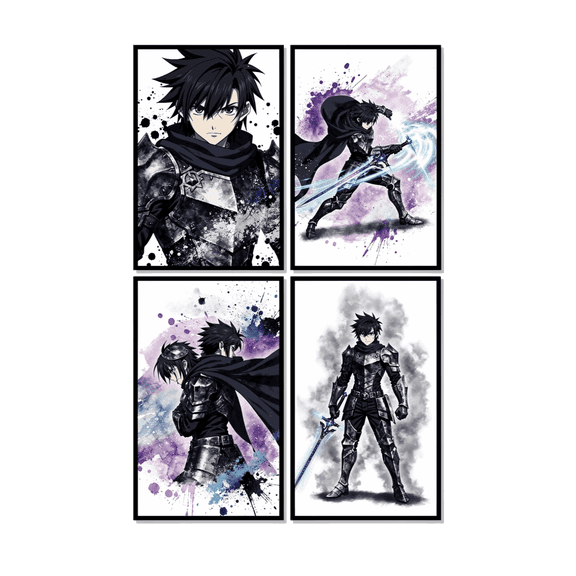 Anime Asta Black Clover Wall Posters for Bathroom Living Room Decor Home Decor Canvas Prints Unframed 8x10 Inch Set of 4