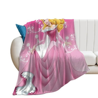 Anime Aurora Princess Throw Blanket Pink Blanket Soft Flannel Throws for Girl Xmas Gifts 30"*40"（76*100cm）