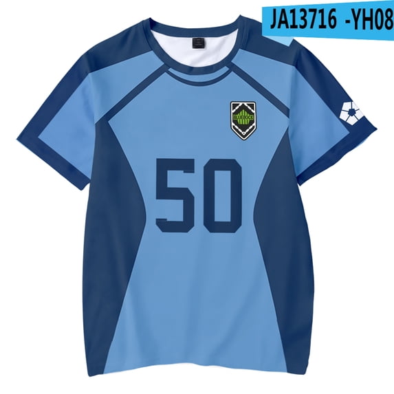 Anime BLUE LOCK Men's T-shirt Fashion Round Neck T-shirt Short Sleeve Casual Boys Round Neck T-shirt