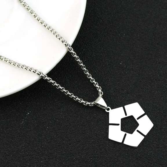 Anime BLUE LOCK Pendant Women Soccer Sign Necklaces Woman Fashion Creative Chain 14K White Gold Cosplay Collier