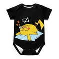 Anime Baby Boys&Girls Pokemon Anime Short Sleeves Newborn Black Onesie