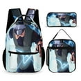thumbnail image 1 of Anime Backpack Cool 17 Inch 3 Piece Set with Insulated Lunch Bag and Pencil Case, Bookbag Laptop Backpack Cartoon Durable Lightweight Casual Backpack, 1 of 8