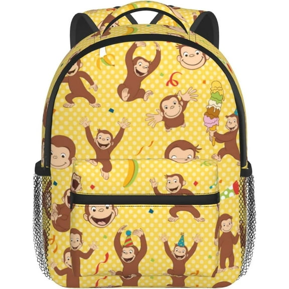 Anime Backpack Curious George Backpack Funny Laptop Back Pack Book Bag Hiking Outgoing Daypack For Women Mens