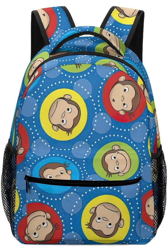 Anime Backpack Curious George Backpack Funny Laptop Back Pack Book Bag Hiking Outgoing Daypack For Women Mens