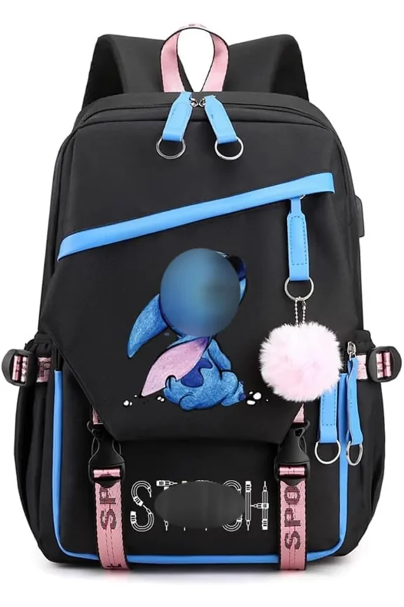 Fashion Trend Backpack Anime Cosplay Laptop Backpack With USB and Cute Cartoon Pattern