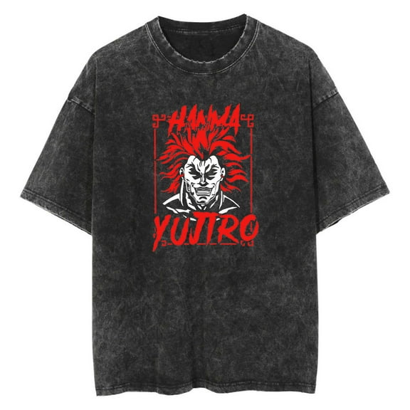 Anime Baki Hanma Washed Vintage T-Shirt Merch Casual Short Sleeved T Shirt Unisex TShirt