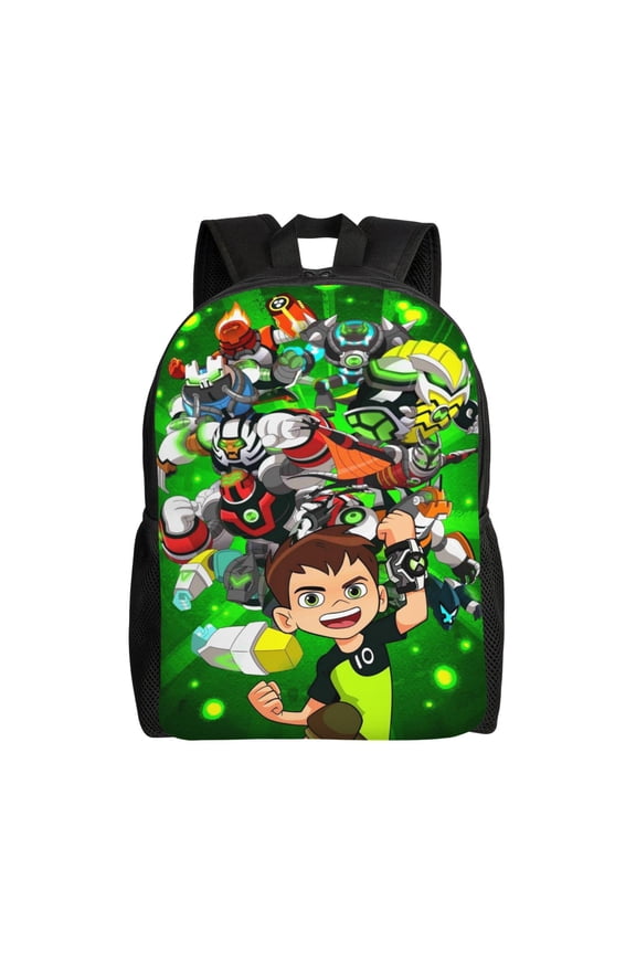 Anime Ben 10 Unisex Backpacks Large Capacity Travel Backpack Book Bag Laptop Bag Lightweight School Unisex Casual Daypacks Gife