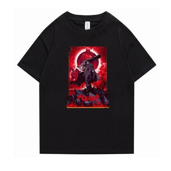 Anime Berserk Guts T-Shirt Classic Character Print Crew Neck Short Sleeve for Men Women Casual Daily Wear