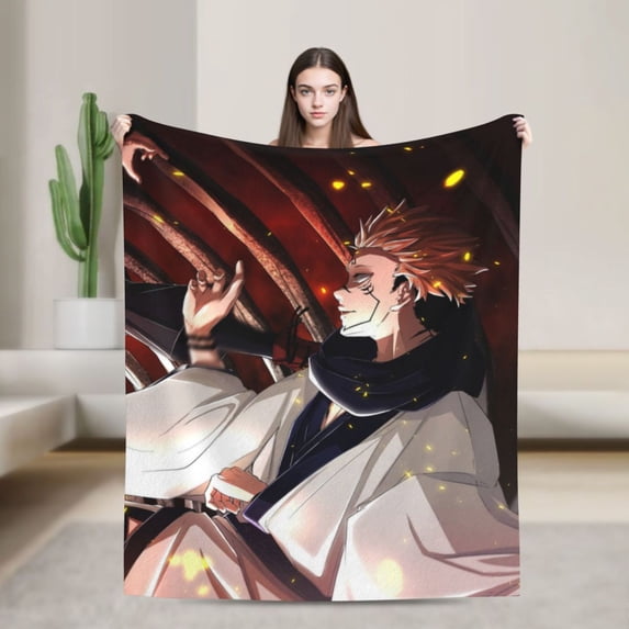 Anime Blanket, Jujutsu Kaisen Blanket, Super Soft Throw Blanket For Couch Sofa Bed, Cozy Lightweight Warm Flannel Blanket, 60"X50"