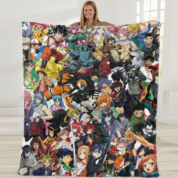 Anime Blanket Plush Flannel Gift Cartoon Soft Warm Washble Sofa Throw 50x60in