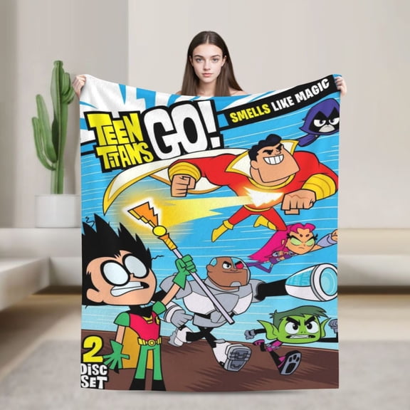 Anime Blanket Teen Titans Go Ultra-Soft Micro Fleece Blanket Cozy Blanket Thick Warm Plush Throw Blanket Sofa Cushion, Warm Flannel Blanket For Living Room Bedroom 40"X30"