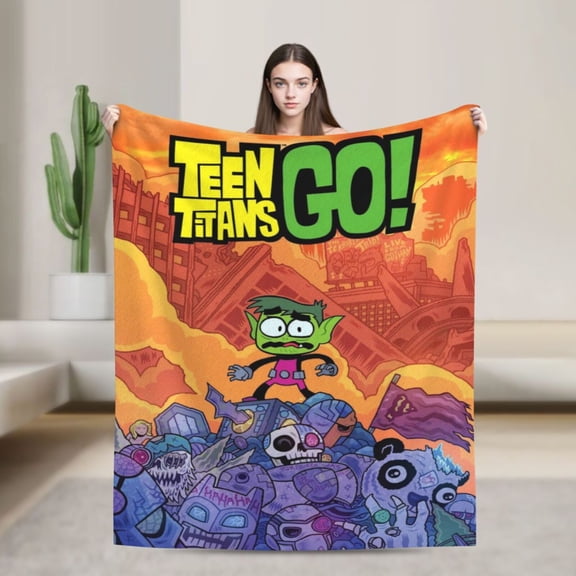 Anime Blanket Teen Titans Go Ultra-Soft Micro Fleece Blanket Cozy Blanket Thick Warm Plush Throw Blanket Sofa Cushion, Warm Flannel Blanket For Living Room Bedroom 40"X30"