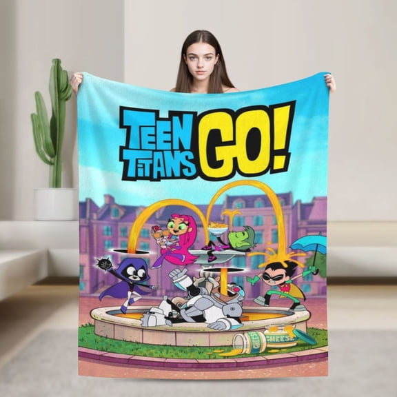 Anime Blanket Teen Titans Go Ultra-Soft Micro Fleece Blanket Cozy Blanket Thick Warm Plush Throw Blanket Sofa Cushion, Warm Flannel Blanket For Living Room Bedroom 40"X30"