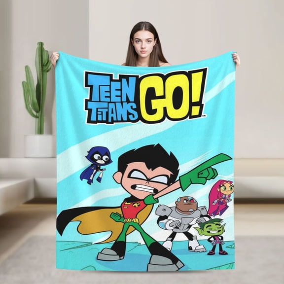 Anime Blanket Teen Titans Go Ultra-Soft Micro Fleece Blanket Cozy Blanket Thick Warm Plush Throw Blanket Sofa Cushion, Warm Flannel Blanket For Living Room Bedroom 40"X30"