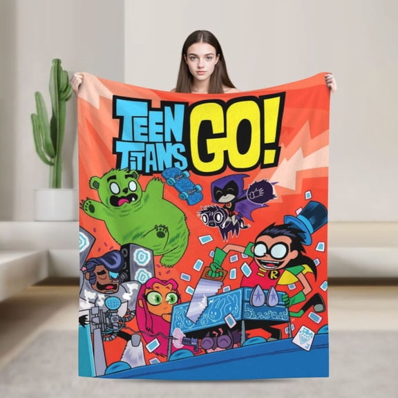 Anime Blanket Teen Titans Go Ultra-Soft Micro Fleece Blanket Cozy Blanket Thick Warm Plush Throw Blanket Sofa Cushion, Warm Flannel Blanket For Living Room Bedroom 40"X30"