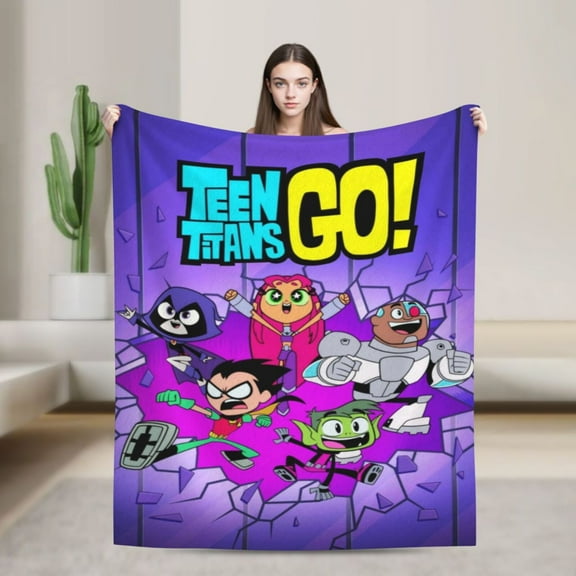 Anime Blanket Teen Titans Go Ultra-Soft Micro Fleece Blanket Cozy Blanket Thick Warm Plush Throw Blanket Sofa Cushion, Warm Flannel Blanket For Living Room Bedroom 40"X30"