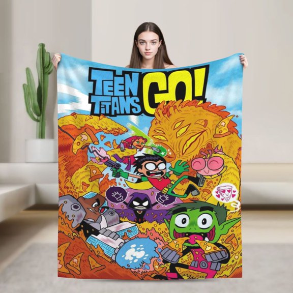 Anime Blanket Teen Titans Go Ultra-Soft Micro Fleece Blanket Cozy Blanket Thick Warm Plush Throw Blanket Sofa Cushion, Warm Flannel Blanket For Living Room Bedroom 40"X30"