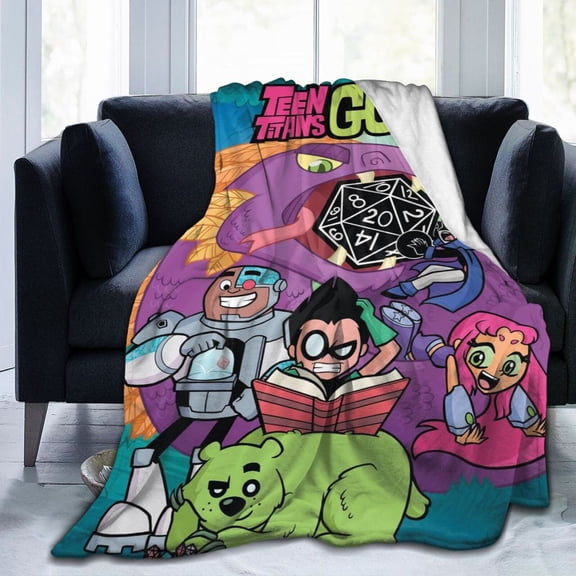 Anime Blanket Teen Titans Go Ultra-Soft Micro Fleece Blanket Cozy Blanket Thick Warm Plush Throw Blanket Sofa Cushion, Warm Flannel Blanket For Living Room Bedroom 80"X60"