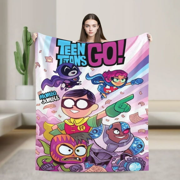Anime Blanket Teen Titans Go Ultra-Soft Micro Fleece Blanket Cozy Blanket Thick Warm Plush Throw Blanket Sofa Cushion, Warm Flannel Blanket For Living Room Bedroom 40"X30"