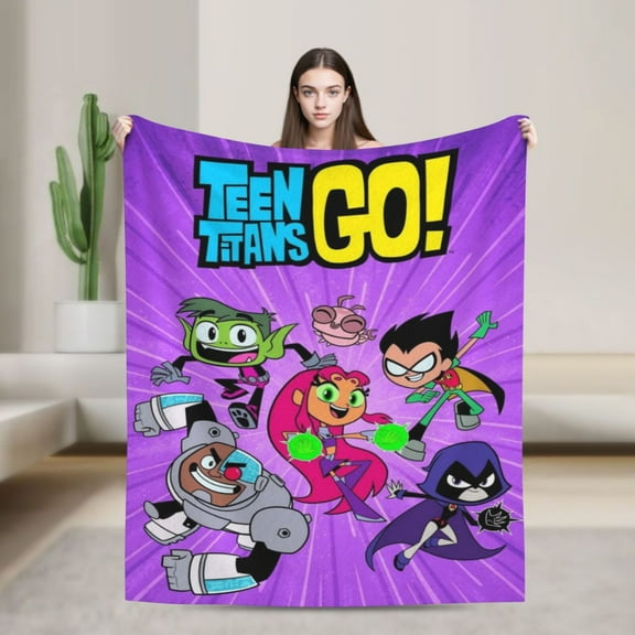 Anime Blanket Teen Titans Go Ultra-Soft Micro Fleece Blanket Cozy Blanket Thick Warm Plush Throw Blanket Sofa Cushion, Warm Flannel Blanket For Living Room Bedroom 40"X30"