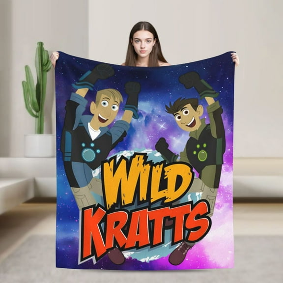 Anime Blanket Wild Kratts Ultra-Soft Micro Fleece Blanket Cozy Blanket Thick Warm Plush Throw Blanket Sofa Cushion, Warm Flannel Blanket For Living Room Bedroom 50"X40"