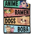 thumbnail image 1 of Anime Blanket for Girls - Kawaii Decor for Women, Ramen Dogs Boba Flannel Blanket - Luxurious Warm and Cozy, S 40X50 Inch for Kids/Child, 1 of 7