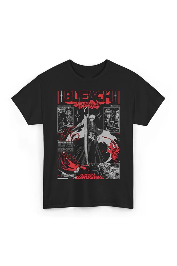Anime Bleach - Ichigo Getsuga Tensho T-Shirt Size S-5XL, Gift For Friends