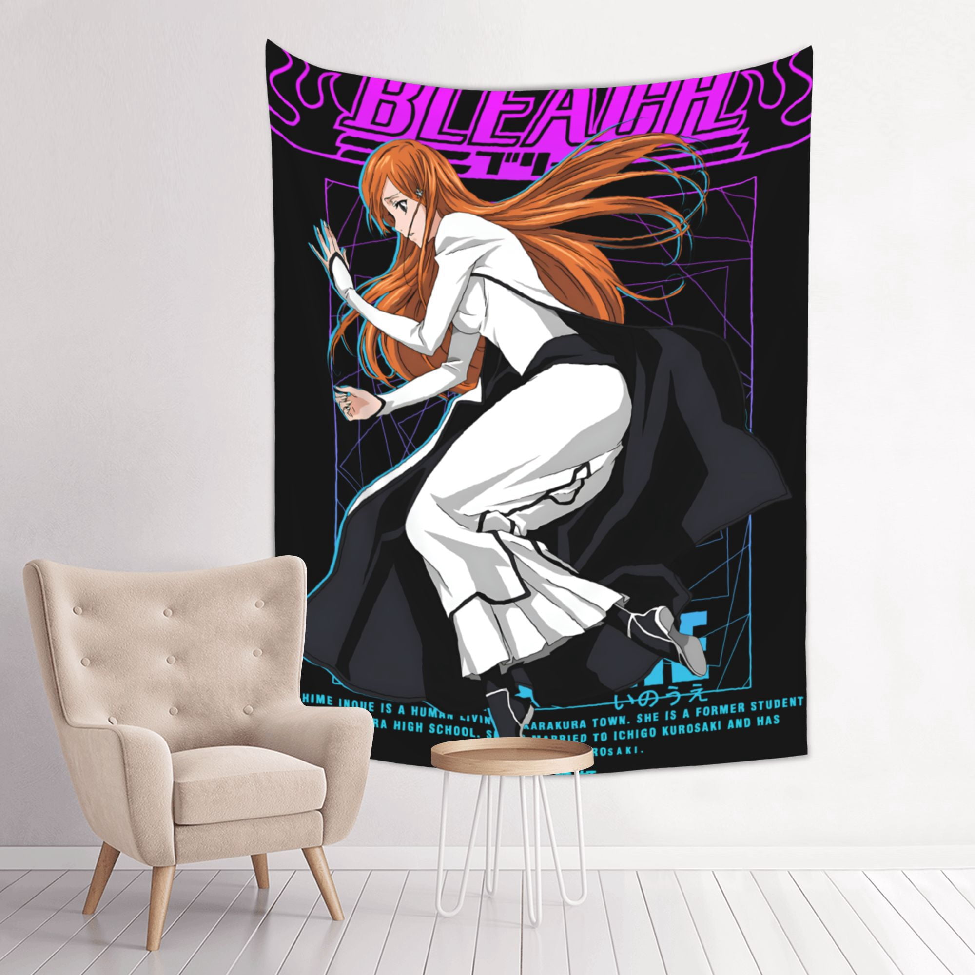 Anime Bleach Inoue Orihime Tapestry Indian Wall Hanging Tapestries Room ...
