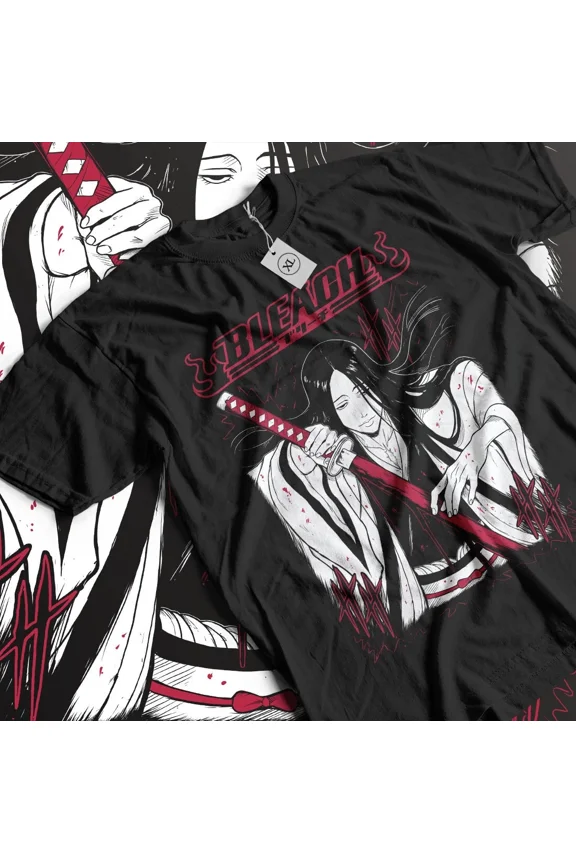 Anime Bleach Retsu Unohana Graphic Black T-Shirt Size S-5XL