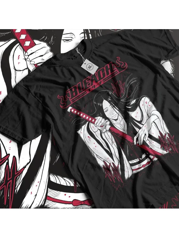 Anime Bleach Retsu Unohana Graphic Black T-Shirt Size S-5XL