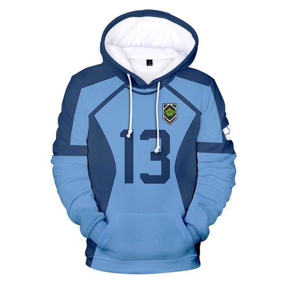 Anime Blue Lock Cosplay Hoodie Autumn and Winter Men's and Women's Long Sleeved Pullover Casual Same Sportswear Hoodie