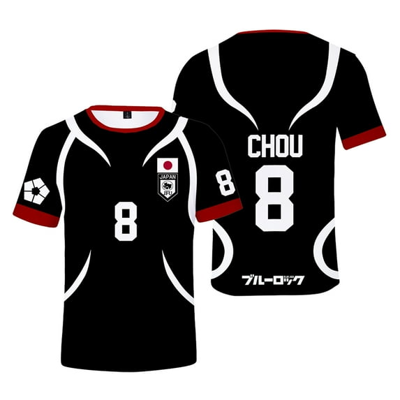 Anime Blue Lock Cosplay T-shirts Jersey Shirts Crewneck Short Sleeve Tee Women Men Streetwear Tops