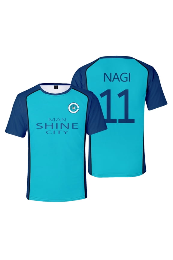 Anime Blue Lock Manshine City Seishiro Nagi Cosplay T-Shirt Merch Casual Short Sleeved T Shirt Unisex TShirt