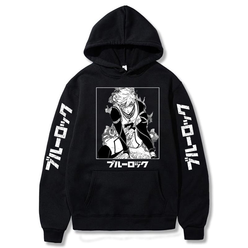 Anime Blue Lock Print Hooded Sweatshirt Men Women Unisex