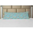 thumbnail image 1 of Anime Body Pillow Case Cover with Zipper, Cartoon Rainbow Clouds with Smiling Faces on Pale Blue Background with Hearts, Decorative Accent Long Pillowcase, 21" x 54", Pale Blue, by Ambesonne, 1 of 1
