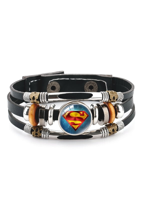 Anime Bracelet Anime Leather Bracelets Glass Dome Snap Button Bracelet Women Men Jewelry