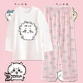 thumbnail image 1 of Anime Cartoon Chiikawa Usagi Sleepwear Y2K Spring Autumn New Women's Pure Cotton Round Neck Long Sleeved Home Suit Set Gifts, 1 of 15
