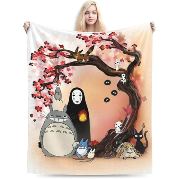 Anime Cartoon Spirited to-to-ro Away Blanket Ultra Soft Throw Blanket Lightweight Couch Sofa Blankets for Bedding Decoration