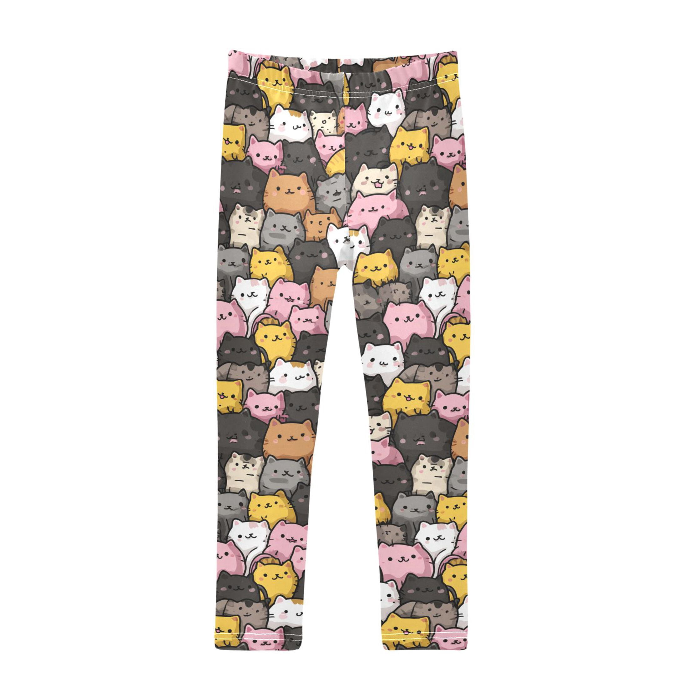 Anime Cats Printed Leggings Yoga Pants for in 4t to 10t - Walmart.com