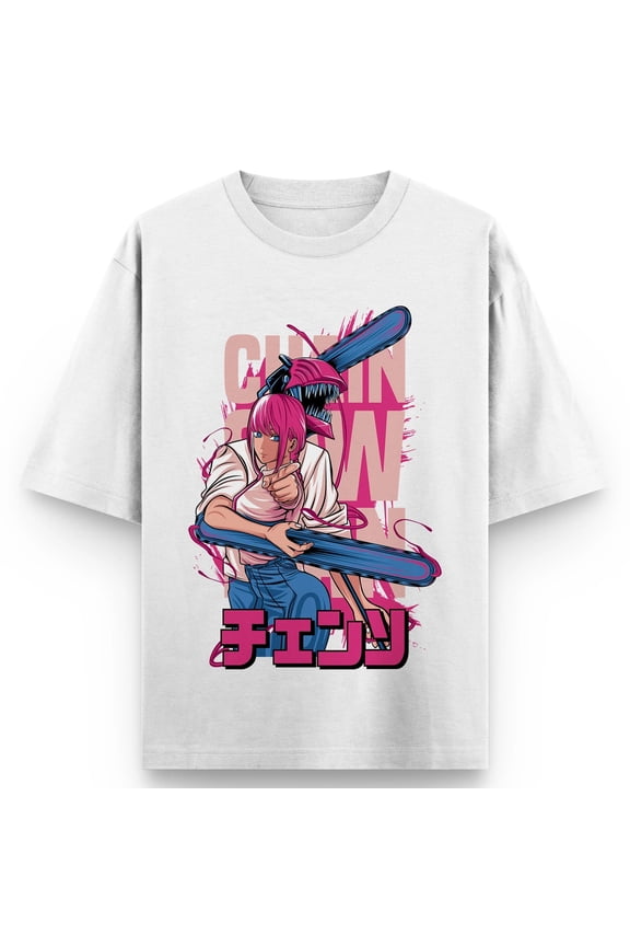 Anime Chainsaw Man T-Shirt Power Makima Denji Print Men Women Cotton Y2k Comfort Fit Streetwear Unisex Cosplay Gift