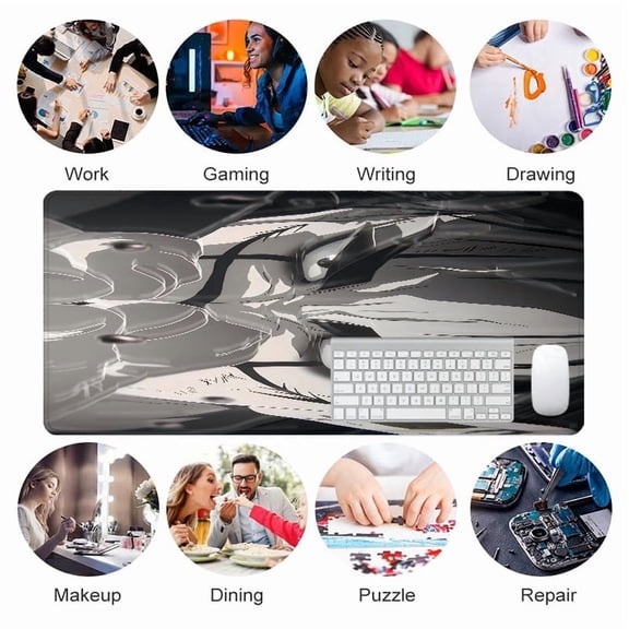 Anime Character Eye Design Mouse Pad 31.5 x 11.82 Inches Rubber Surface for Desk Use