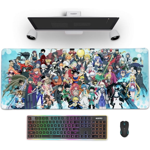 Anime Character Mouse Pad for Computer - Large Anime Gaming Mouse Pad Non Slip Rubber Mat for Computers, Desktop PC Laptop Office Big Mouse Pad 31.5x11.8x0.12inch