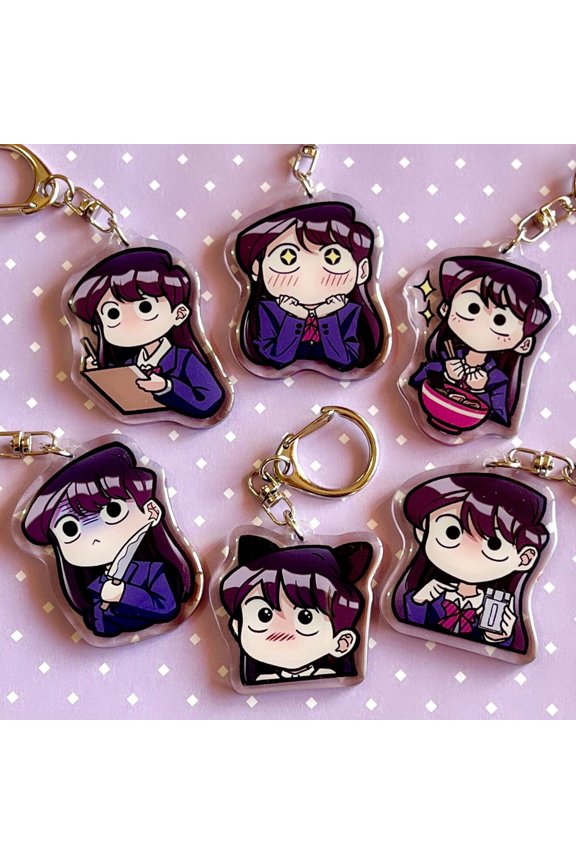 Anime Chibi Cat Character Acrylic Keychains, random 1 pack