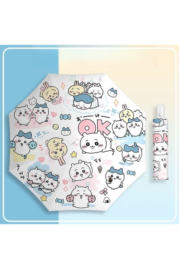 Anime Chiikawa Fully Automatic Sun Umbrella UV Protection Rain or Shine Thickened Exquisite Portable Lightweight Kawaii 2026