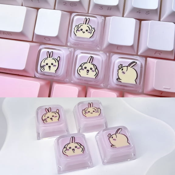 Anime Chiikawa Momonga Clear Keycaps for Mechanical Keyboard Cute Portable Gifts