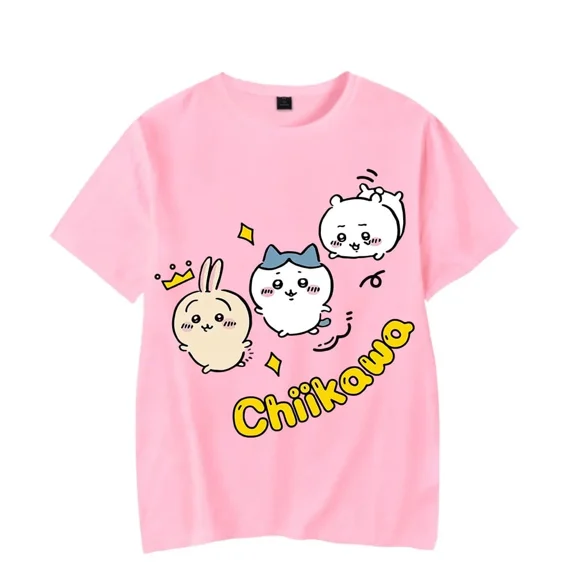 Anime Chiikawa T-Shirt Merch Summer Women Men O-neck Short Sleeve Printed Fashion Tops Tee